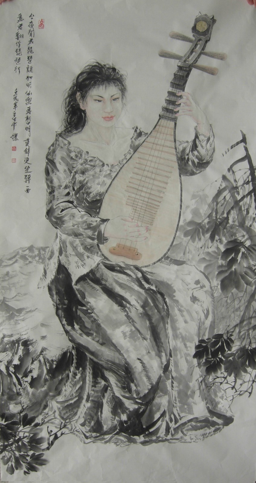《闻君琵琶语》138x68cm.JPG
