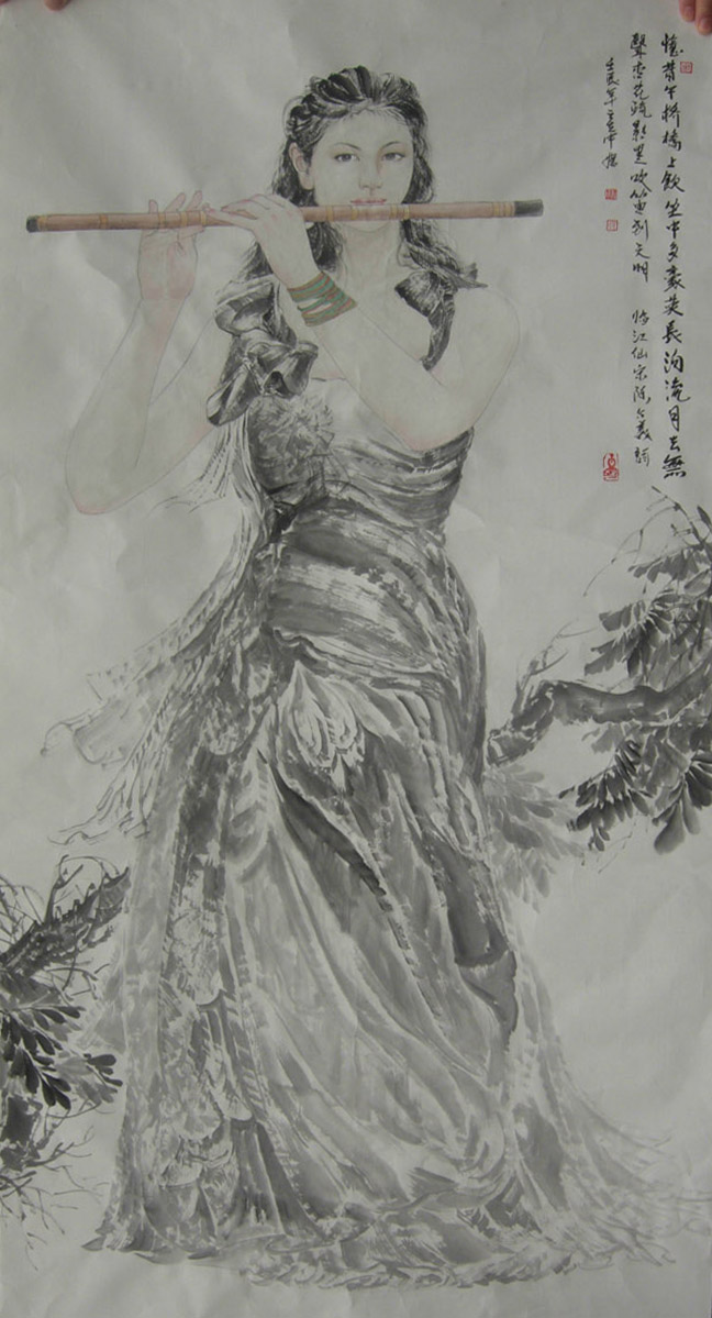 《玉笛花疏影》138x68cm.JPG